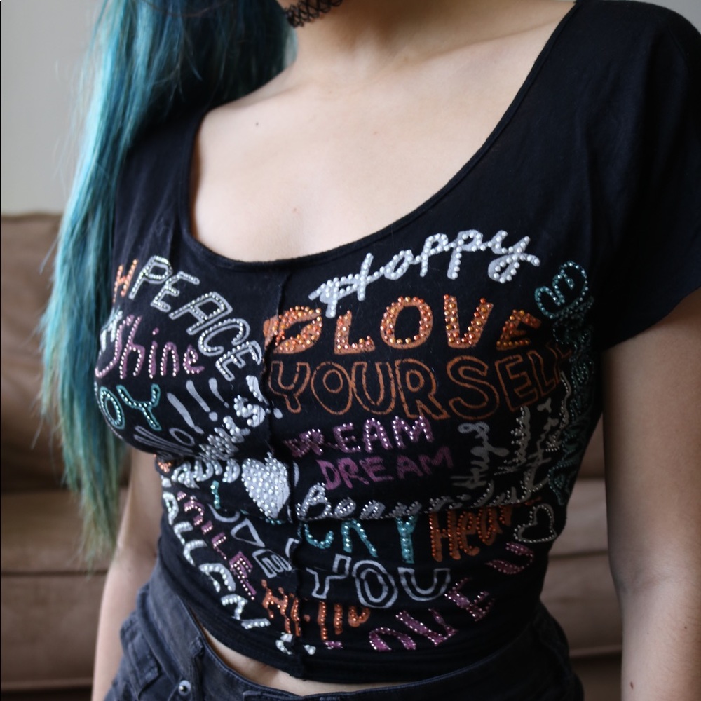 Black shirt with heart design
